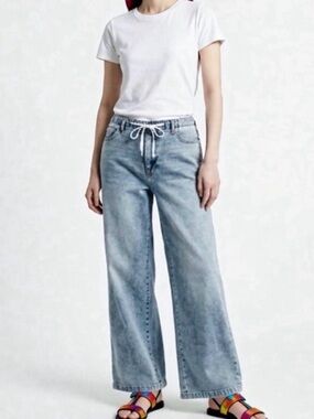 OAT New York Cloud Luxe Wide-Leg Drawstring Jeans – Size 6/28